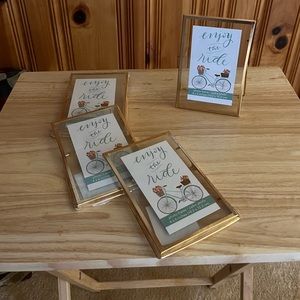 4x6 Gold & Clear photo frames